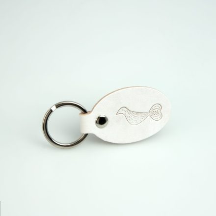 Ovális bőr kulcstartó