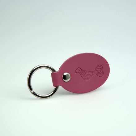Ovális bőr kulcstartó