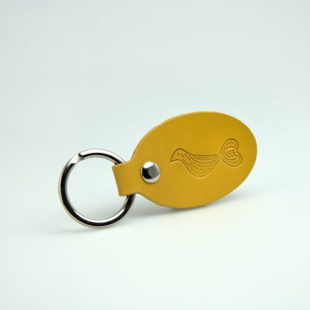 Ovális bőr kulcstartó