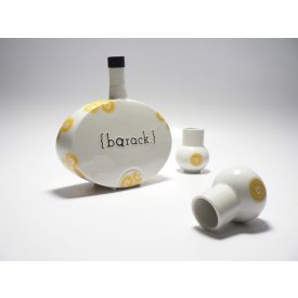 Porcelán pálinkás készlet - barack