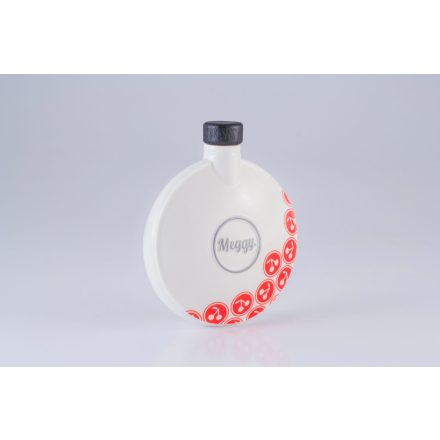 Porcelán pálinkás zsebpalack (butella) - piros meggy