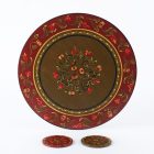 Festett fa tányér- és poháralátét szett