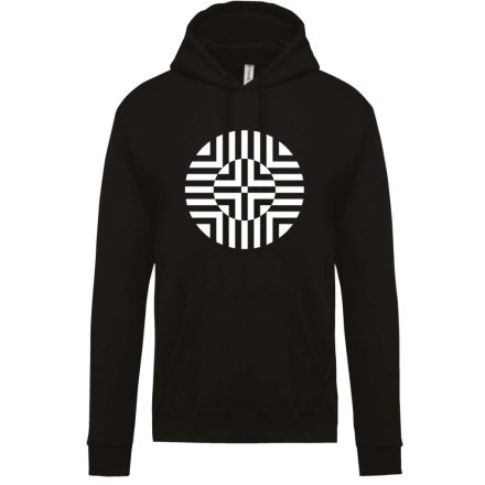 Női kapucnis pulóver logózott, fekete - XS