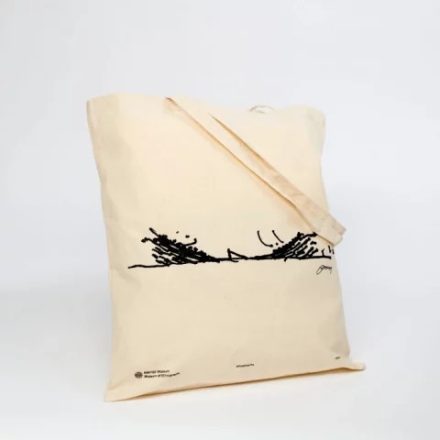 Vászon bevásárlótáska natúr - fekete épületrajz