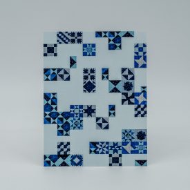 Foltvarrás kékben képeslap