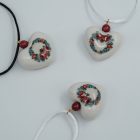 Porcelán szív medál