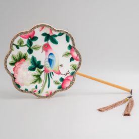 Kínai selyemhímzéses dísz legyező